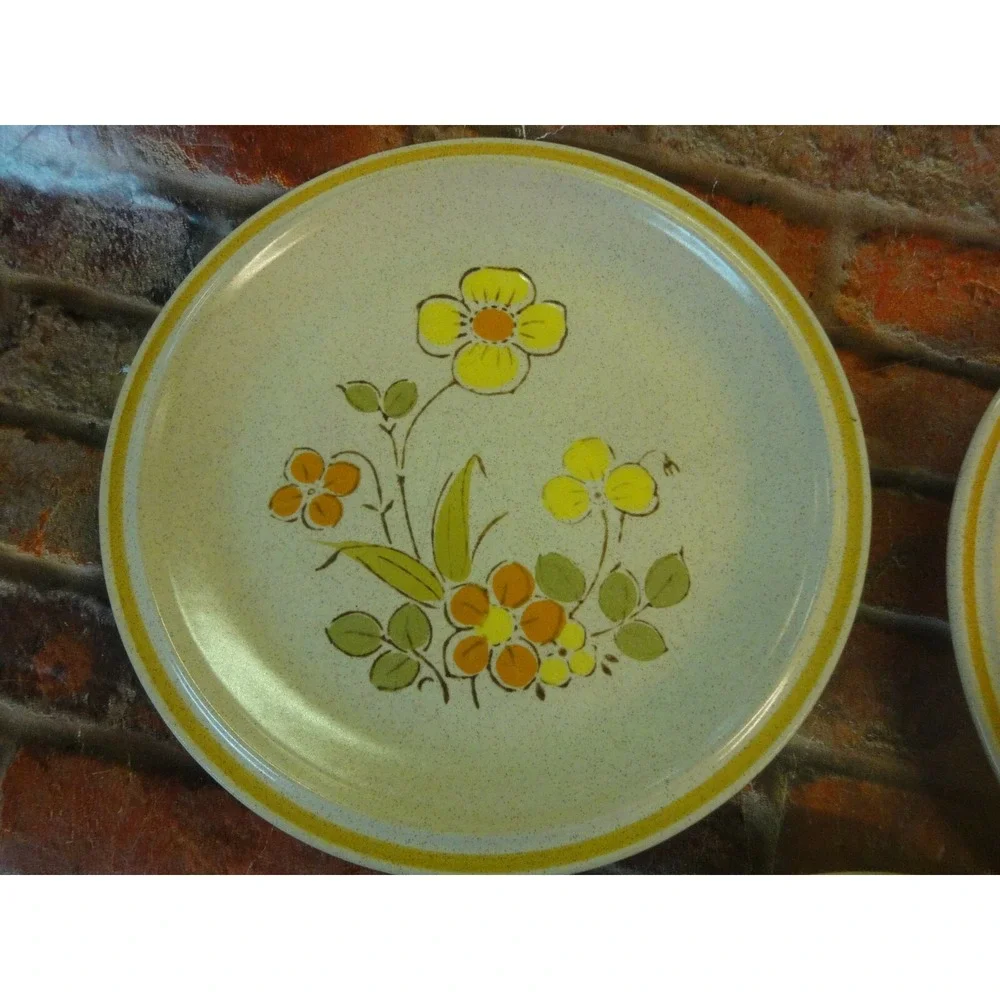 3 lot Hearthside Garden festival stoneware‎ Vintage sunshine flowers Japan made